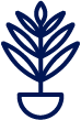 icon of a plant, navy blue lines