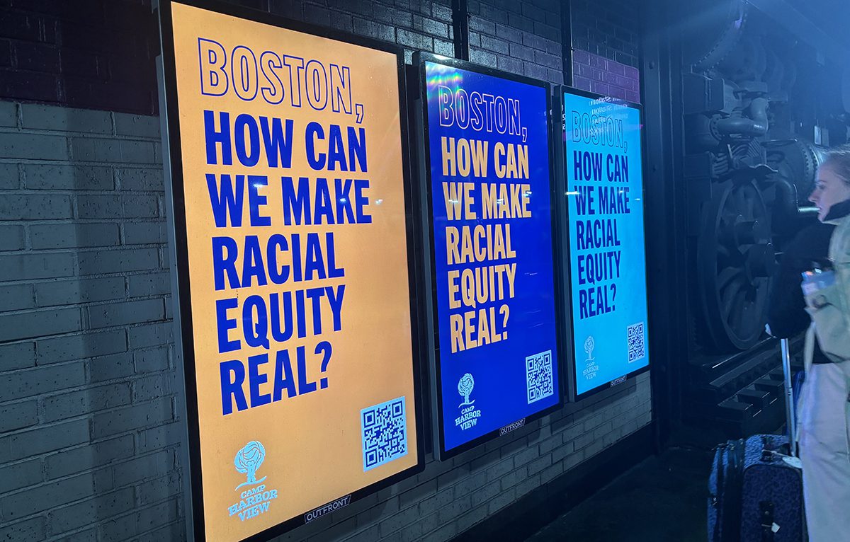 racial equity billboards at back bay station
