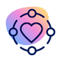 icon illustration of a heart with a circle around it